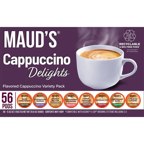 Maud's Cappuccino Variety Pack Pods - 56ct