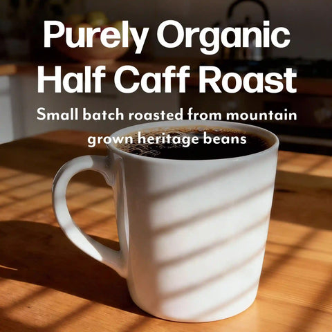 Maud's Purely Organic Half Caffeine Ground Coffee