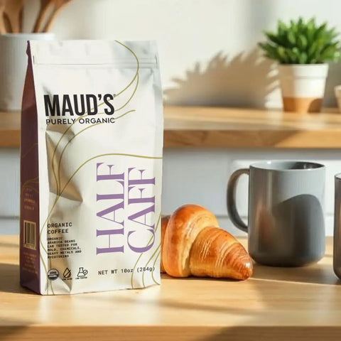 Maud's Purely Organic Half Caffeine Ground Coffee