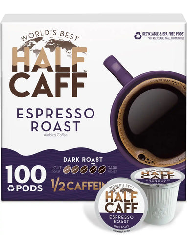 World's Best Half Caff™ Espresso Dark Roast Coffee Pods